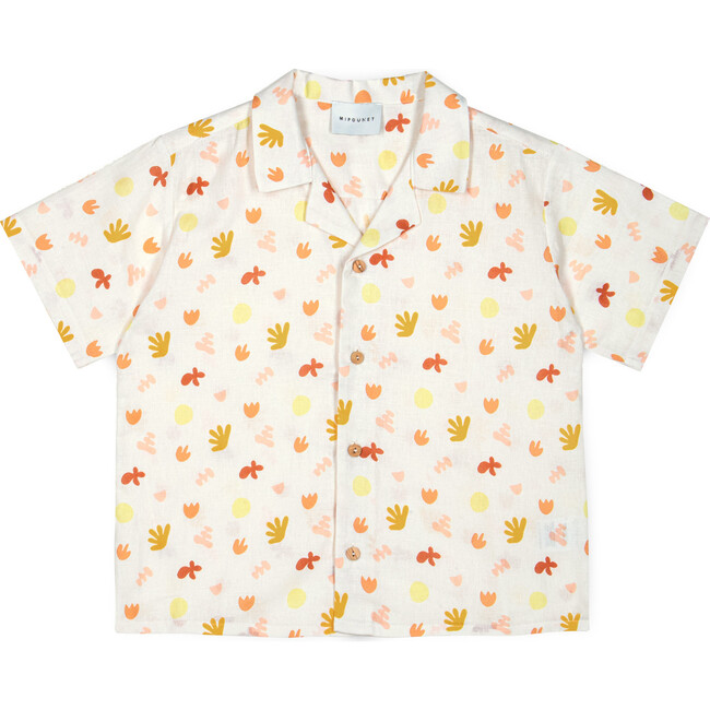 Matteo Linen Shirt, Cream & Rust