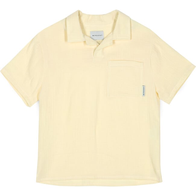 Nicolo Muslin Polo Shirt, Vainilla - Polo Shirts - 1