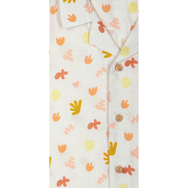 Matteo Linen Shirt, Cream & Rust