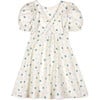 Marjorie Flower Muslin Dress, Cream & Green Lily - Dresses - 1 - thumbnail