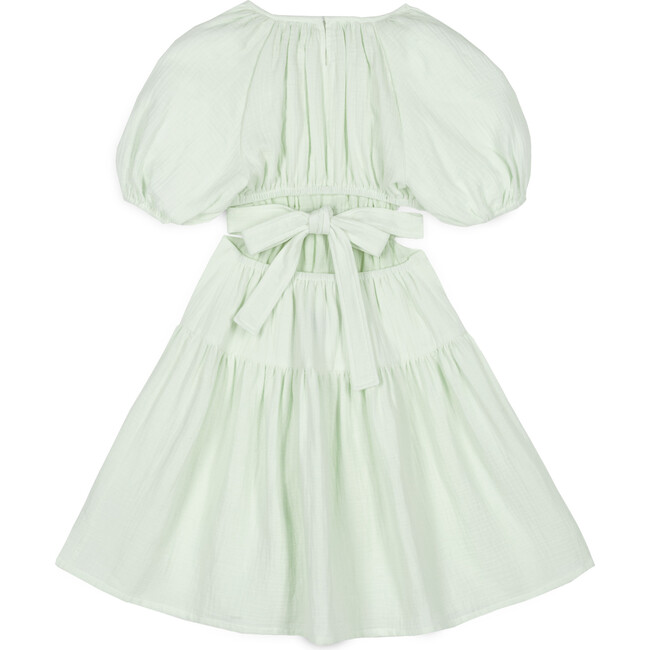 Marine Muslin Cut-Out Dress, Green Lily - Dresses - 1