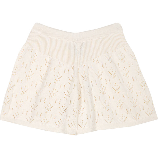 Ines Cotton Openwork Short, White - Shorts - 1