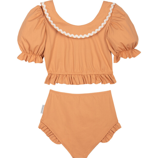 Catalina Collared Swimsuit, Peach - Two Pieces - 1