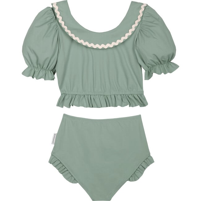 Catalina Collared Swimsuit, Musgo Green - Two Pieces - 1