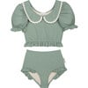 Catalina Collared Swimsuit, Musgo Green - Two Pieces - 2 - thumbnail