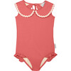 Lola Collared Swimsuit, Coral - One Pieces - 2 - thumbnail