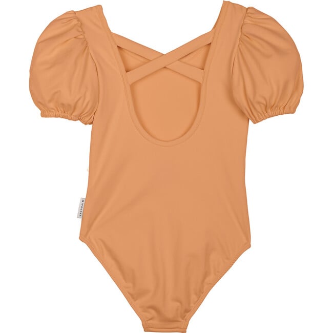 Célia Balloon Sleeve Swimsuit, Peach - One Pieces - 1