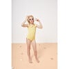 Célia Balloon Sleeve Swimsuit, Bamboo Yellow - One Pieces - 3 - thumbnail