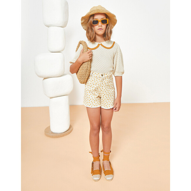 Alice Dots Denim Short, Beige