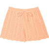 Nora Cotton Openwork Short, Peach - Shorts - 1 - thumbnail