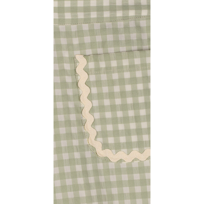 Pauline Vichy Straight Cut Wide Leg Pant, Green - Pants - 4