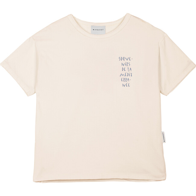 Cédric Organic Jersey Crew Neck T-Shirt, Ecru - T-Shirts - 1