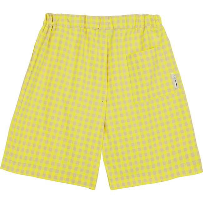 Matteo Vichy Straight Cut Seersucker Bermuda, Fluo Yellow - Shorts - 3