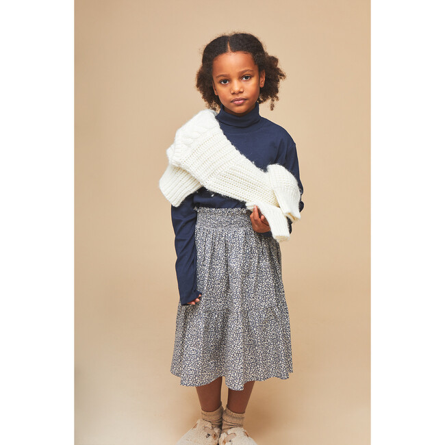 Carmela Smocked Skirt, Blue - Skirts - 2