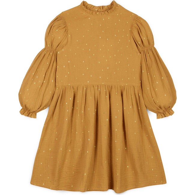 Émilie Muslin Dress, Mustard - Dresses - 1