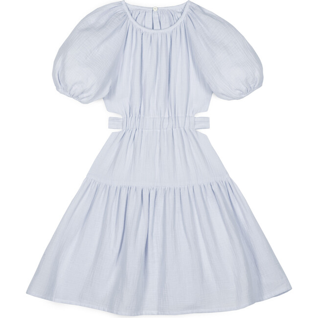 Marine Muslin Cut Out Dress, Artic Blue - Dresses - 1