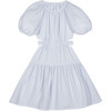 Marine Muslin Cut Out Dress, Artic Blue - Dresses - 1 - thumbnail