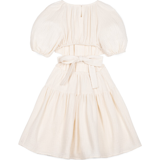 Marine Muslin Cut Out Dress, Ecru - Dresses - 2