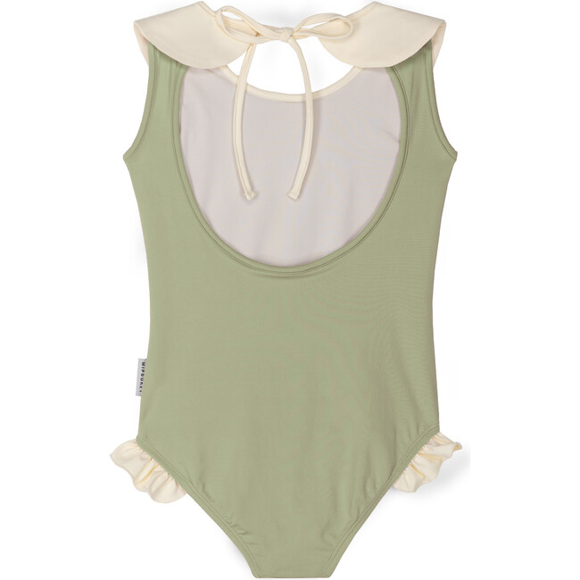Luna Collared Swimsuit, Green - One Pieces - 2