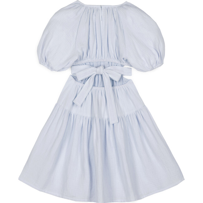 Marine Muslin Cut Out Dress, Artic Blue - Dresses - 2