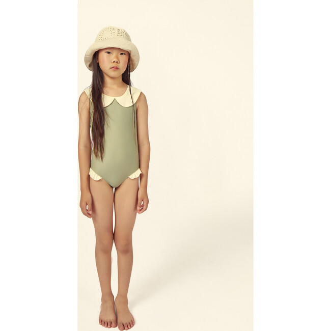 Luna Collared Swimsuit, Green - One Pieces - 3
