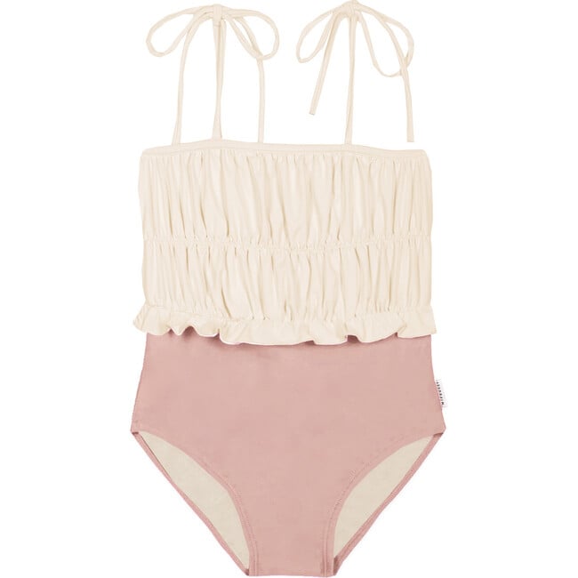 Julieta Block Color Swimsuit Ecru/Nude - One Pieces - 1