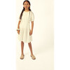 Marine Muslin Cut Out Dress, Ecru - Dresses - 4