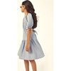 Marine Muslin Cut Out Dress, Artic Blue - Dresses - 4