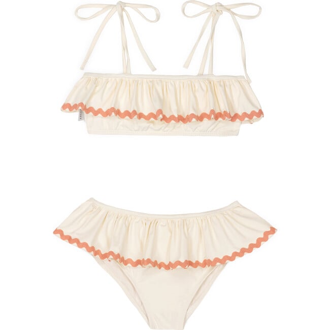 Lia Swimsuit Ecru/Salmon - One Pieces - 1