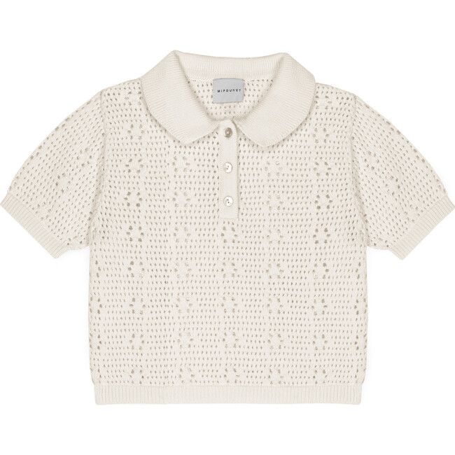 Florence Cotton Polo Ecru - Polo Shirts - 1