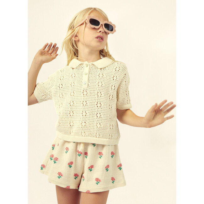 Florence Cotton Polo Ecru - Polo Shirts - 2