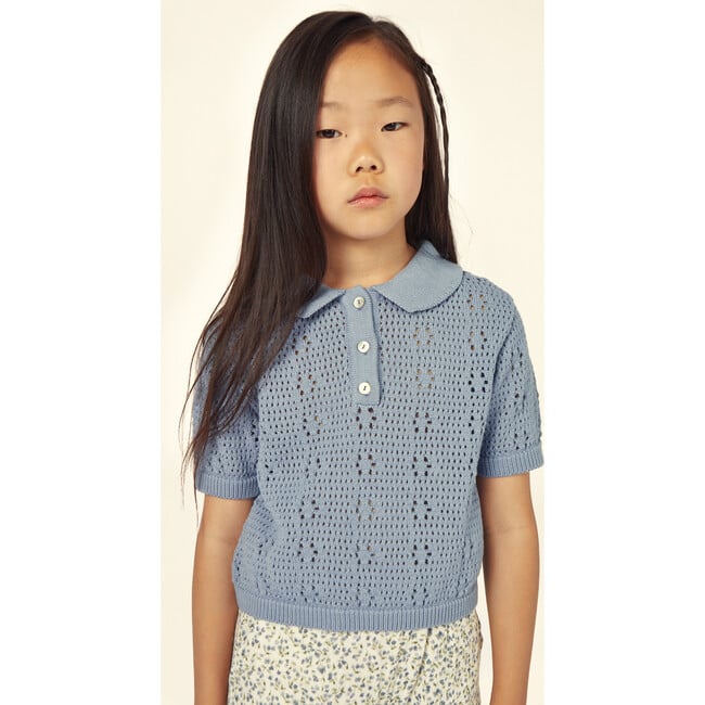 Florence Cotton Polo, Blue - Polo Shirts - 2