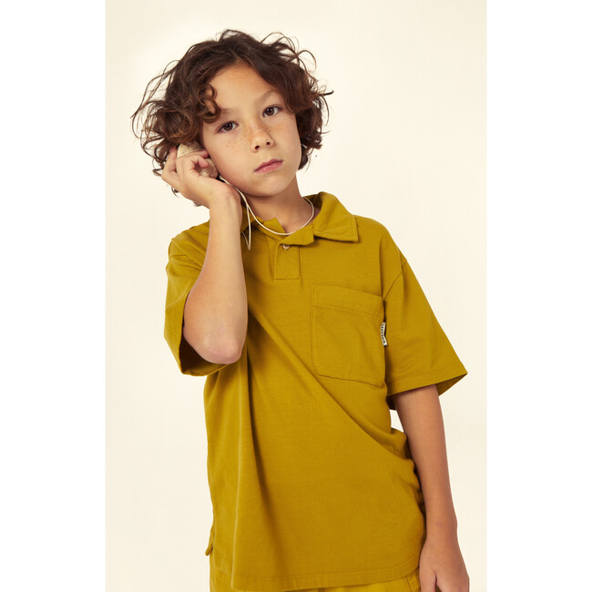 Luca Jersey Polo Shirt, Ochre - Polo Shirts - 2
