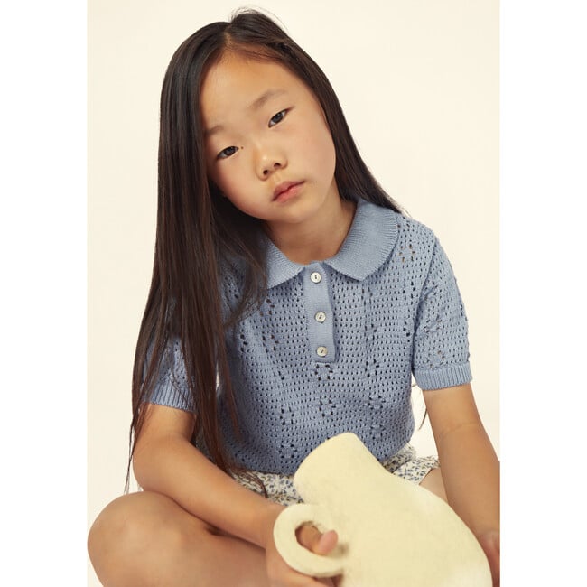 Florence Cotton Polo, Blue - Polo Shirts - 3