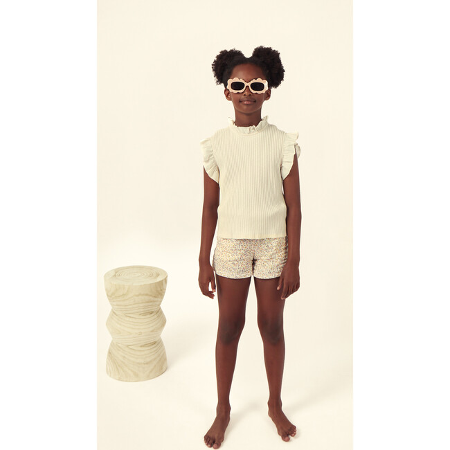 Diana Muslin Short, Cream/Pink - Shorts - 2