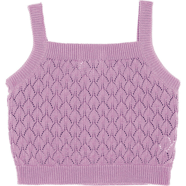 Dakota Openwork Top, Lavender - Shirts - 1