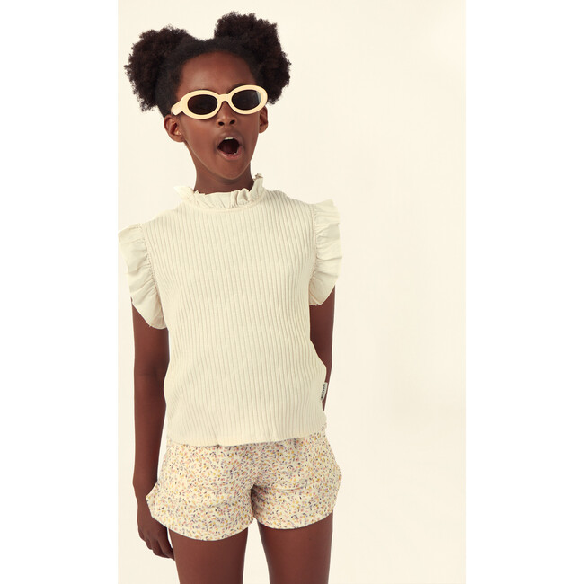 Diana Muslin Short, Cream/Pink - Shorts - 3