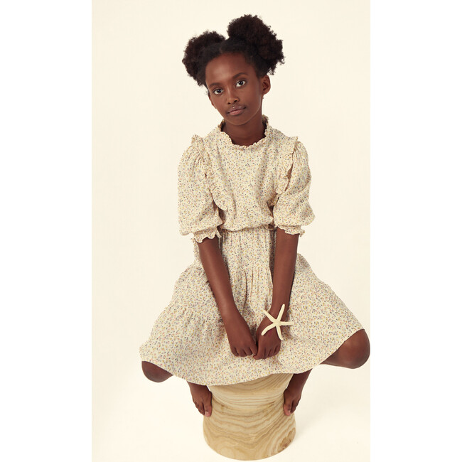 Diana Muslin Blouse, Cream/Pink - Blouses - 3