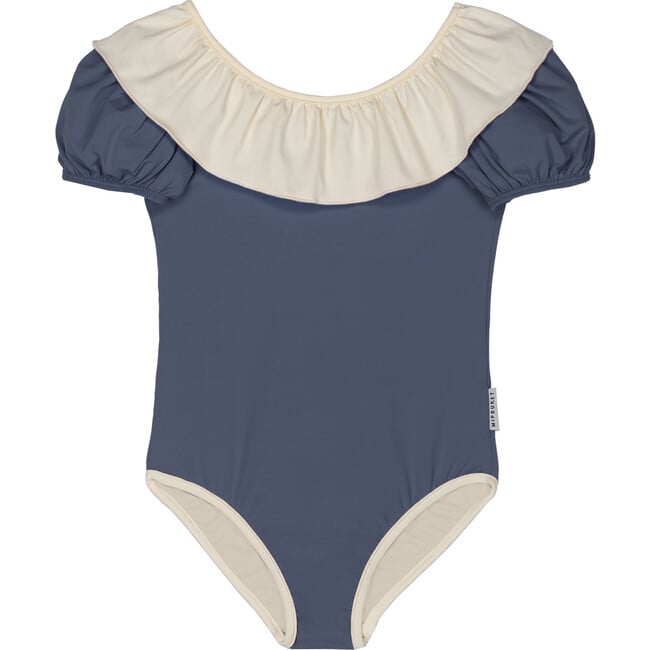 Bella Ruffle Swimsuit Navy - One Pieces - 1