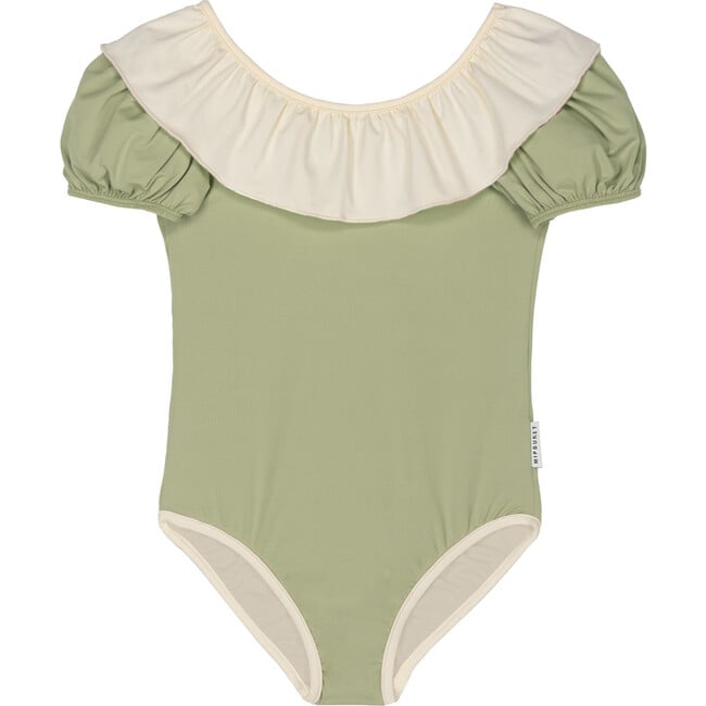 Bella Ruffle Swimsuit Green - One Pieces - 1