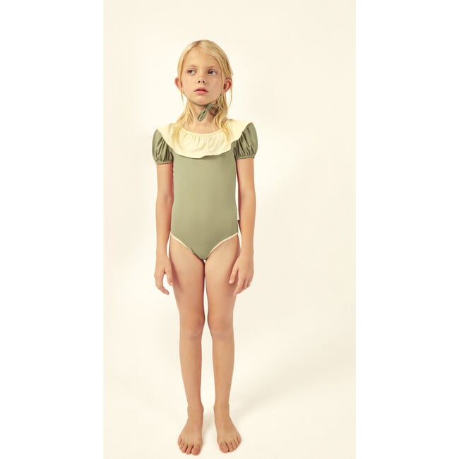 Bella Ruffle Swimsuit Green - One Pieces - 3