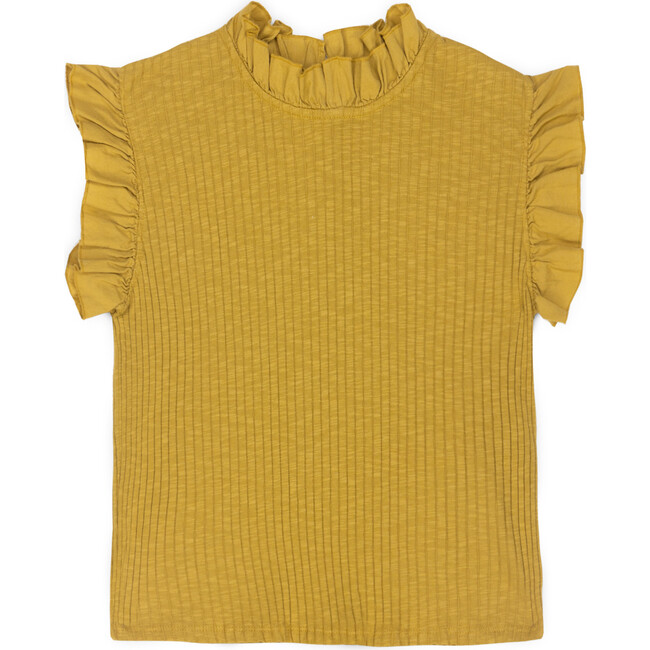 Charlotte Jersey Top, Ochre - Shirts - 1