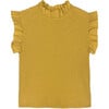 Charlotte Jersey Top, Ochre - Shirts - 1 - thumbnail