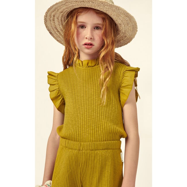 Charlotte Jersey Top, Ochre - Shirts - 2