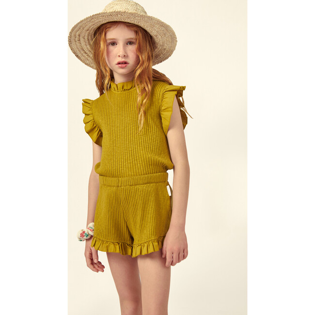 Charlotte Jersey Top, Ochre - Shirts - 3