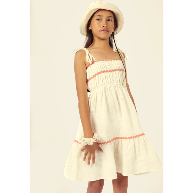 Anette Muslin Dress Ecru/Salmon - Dresses - 2