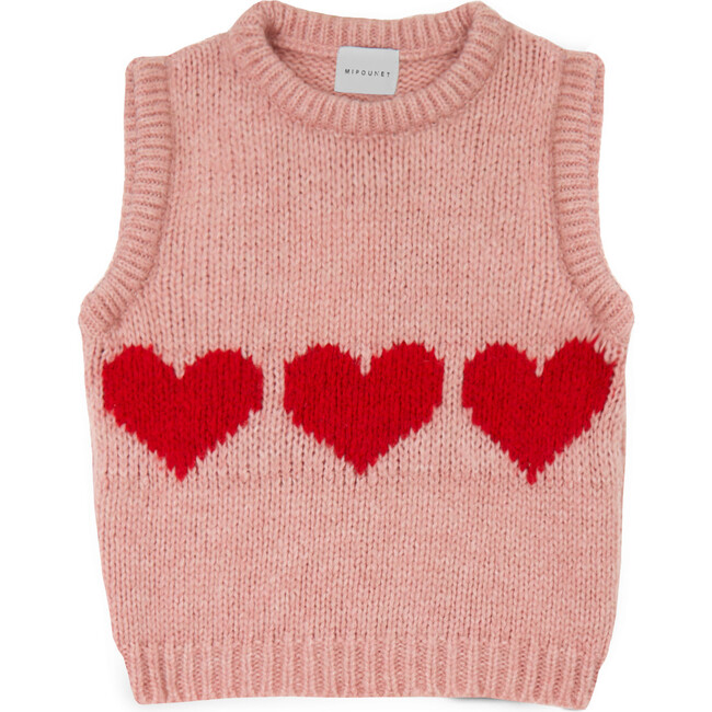 Petra Heart Waistcoat, Pink/Red