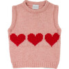 Petra Heart Waistcoat, Pink/Red - Vests - 1 - thumbnail