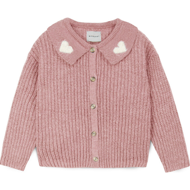 Petra Heart Cardigan, Pink Nude
