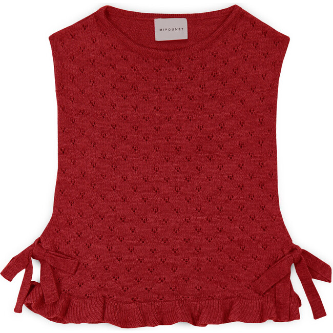 Maca Openwork Waistcoat, Red